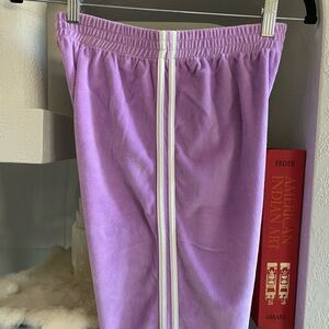 Indah Velvet Velour Stripe Joggers Sweatpants revolve body adidas dolls kill